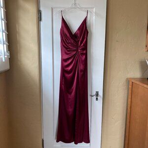 Red Satin Floor Length dress - Size 4